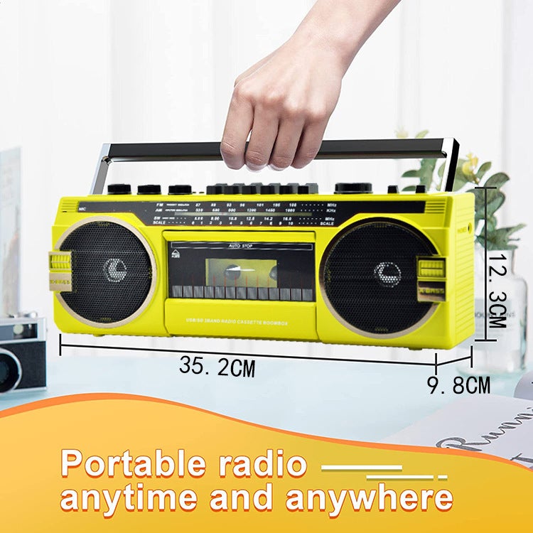 Retro Tape Bluetooth Radio Portable Radio Cassette Player Stereo Multi-Function Recorder - Image 5
